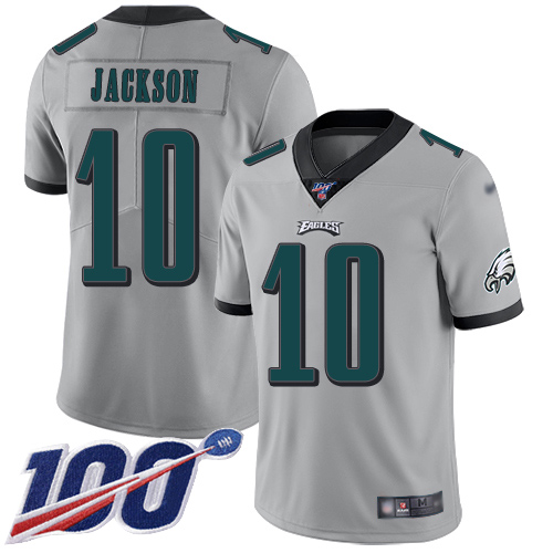 Men Philadelphia Eagles #10 DeSean Jackson Limited Silver Inverted Legend NFL Jersey 100th Season Football->nfl t-shirts->Sports Accessory